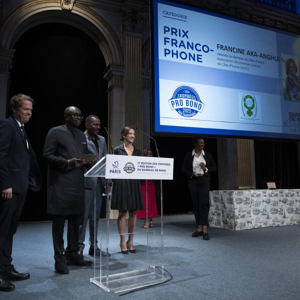 Annonce du lauréat du Prix Pro Bono Francophone par la CIB
